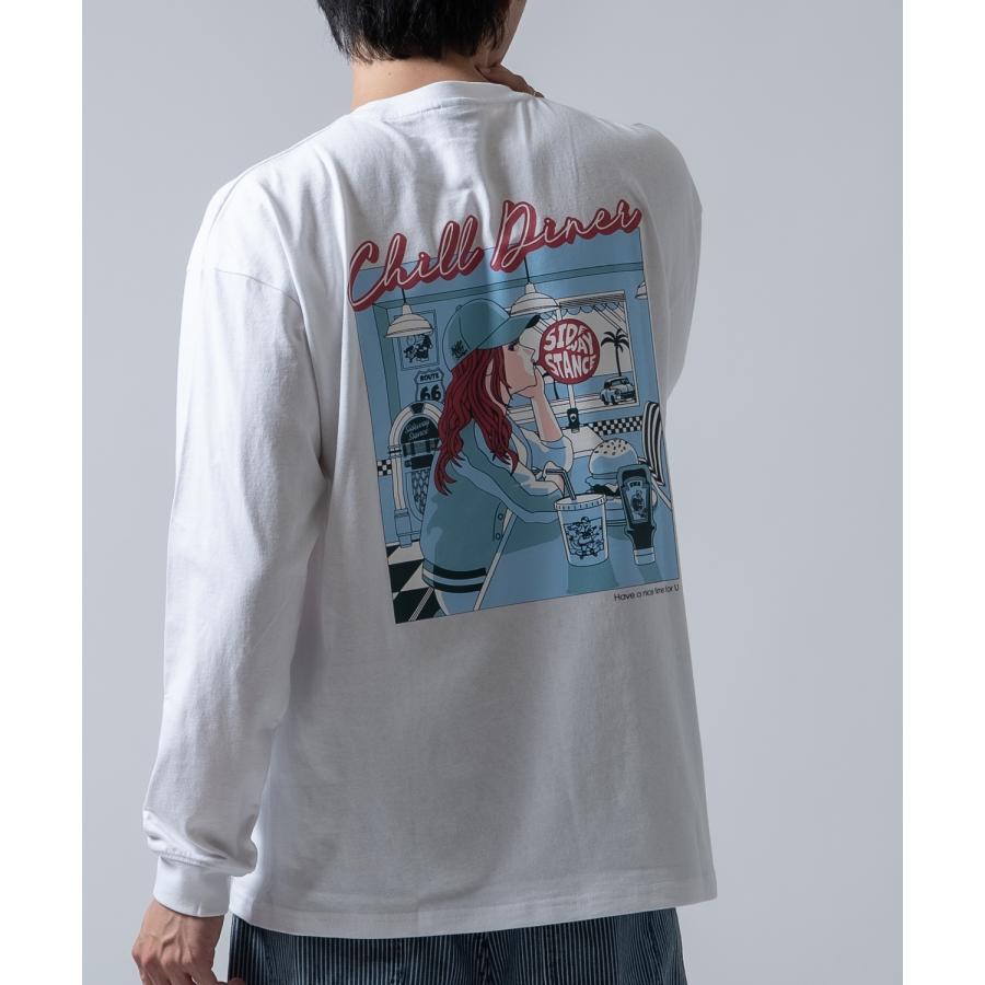 長袖Tシャツ メンズ SIDEWAY STANCE サイドウェイスタンス オリジナルプリント グラフィック ロンT シティポップ チルアウト オーバーサイズ 大きめ アメカジ | improves | 08