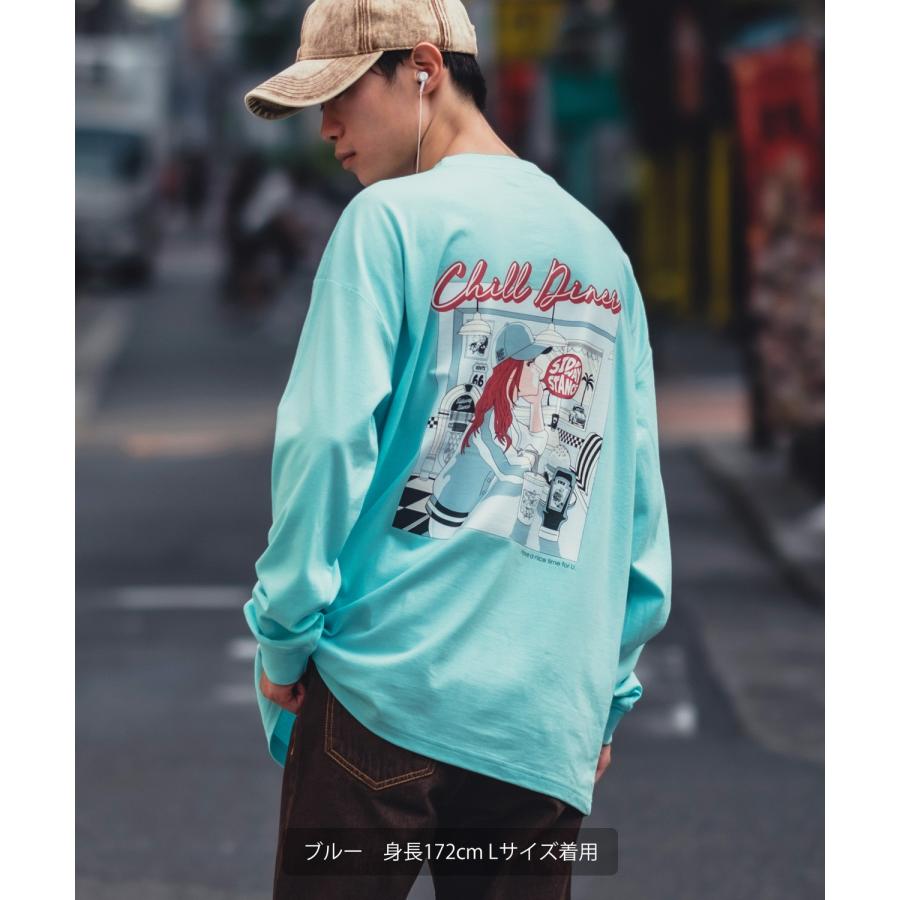 長袖Tシャツ メンズ SIDEWAY STANCE サイドウェイスタンス オリジナルプリント グラフィック ロンT シティポップ チルアウト オーバーサイズ 大きめ アメカジ | improves | 09