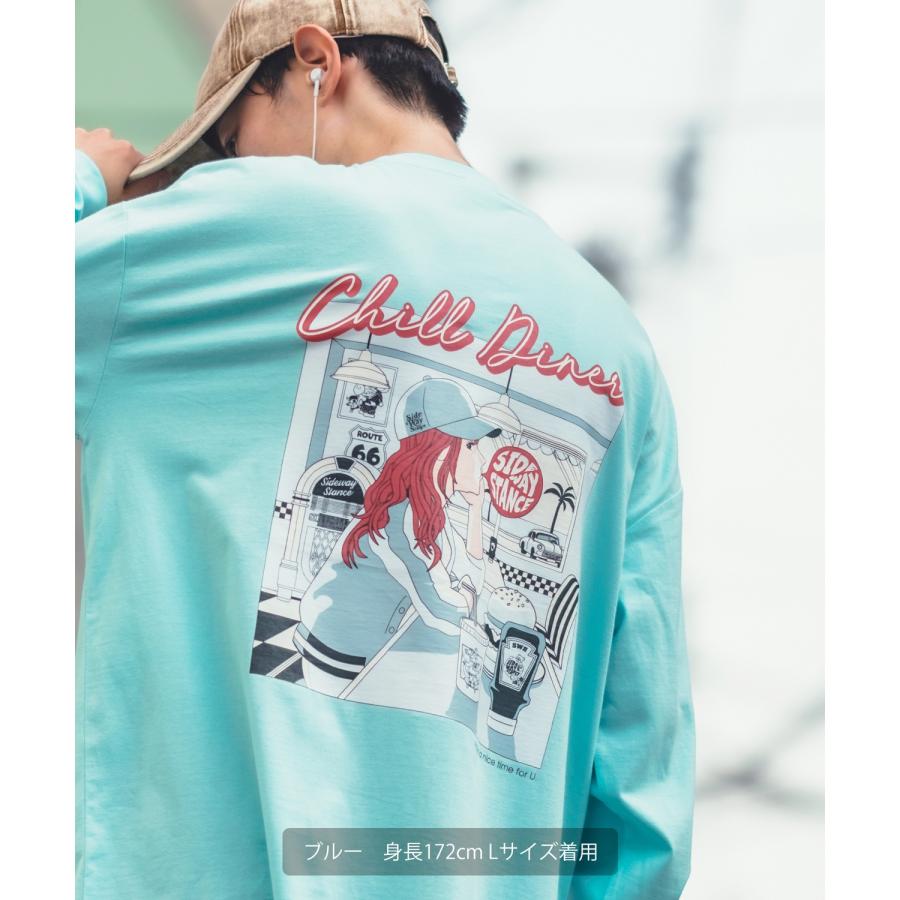 長袖Tシャツ メンズ SIDEWAY STANCE サイドウェイスタンス オリジナルプリント グラフィック ロンT シティポップ チルアウト オーバーサイズ 大きめ アメカジ | improves | 10
