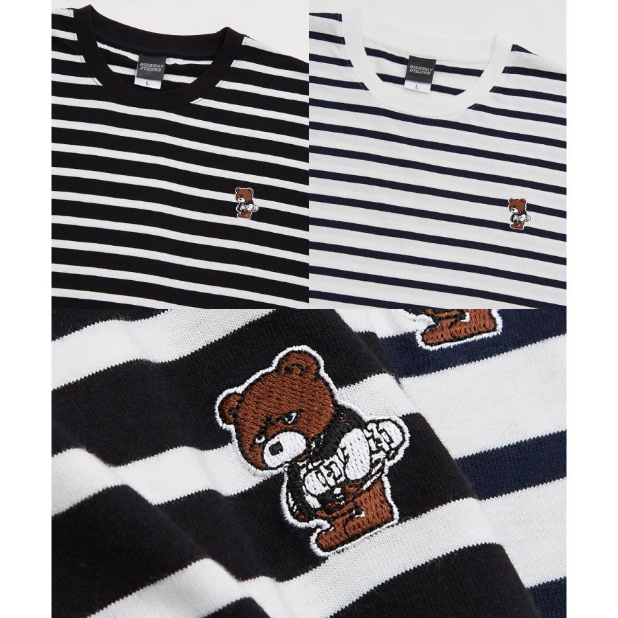 長袖Tシャツ メンズ SIDEWAY STANCE サイドウェイスタンス オリジナル ワンポイント 刺しゅう ロンT カットソー ボーダー 大きめ カジュアル スケーター | improves | 23