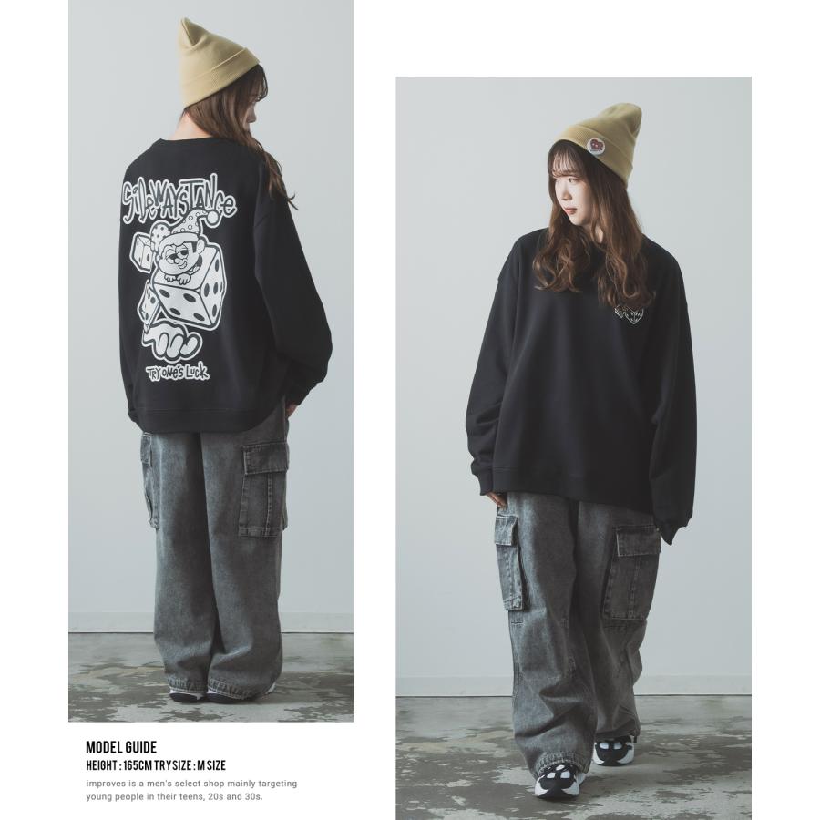 トレーナー メンズ SIDEWAY STANCE サイドウェイスタンス オリジナルプリント グラフィック スウェット ダイス サイコロ オーバーサイズ アメカジ カジュアル | improves | 07