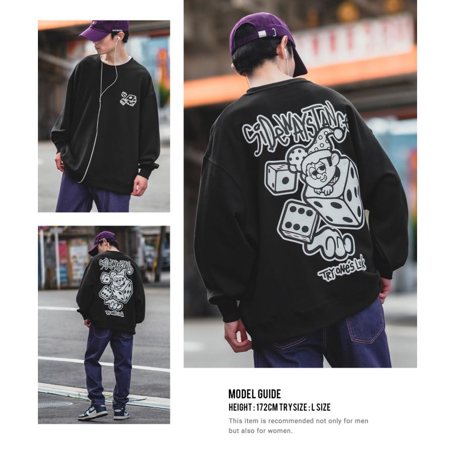 トレーナー メンズ SIDEWAY STANCE サイドウェイスタンス オリジナルプリント グラフィック スウェット ダイス サイコロ オーバーサイズ アメカジ カジュアル | improves | 08