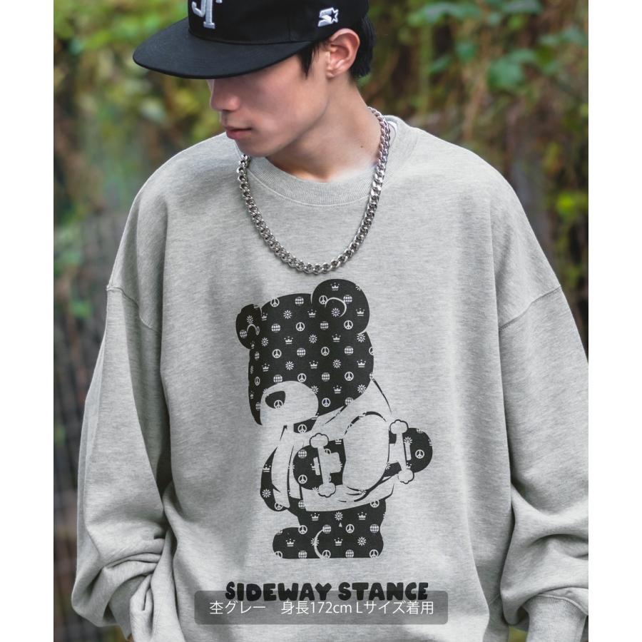 トレーナー メンズ SIDEWAY STANCE サイドウェイスタンス オリジナルプリント グラフィック スウェット モノグラムベア オーバーサイズ アメカジ カジュアル | improves | 16