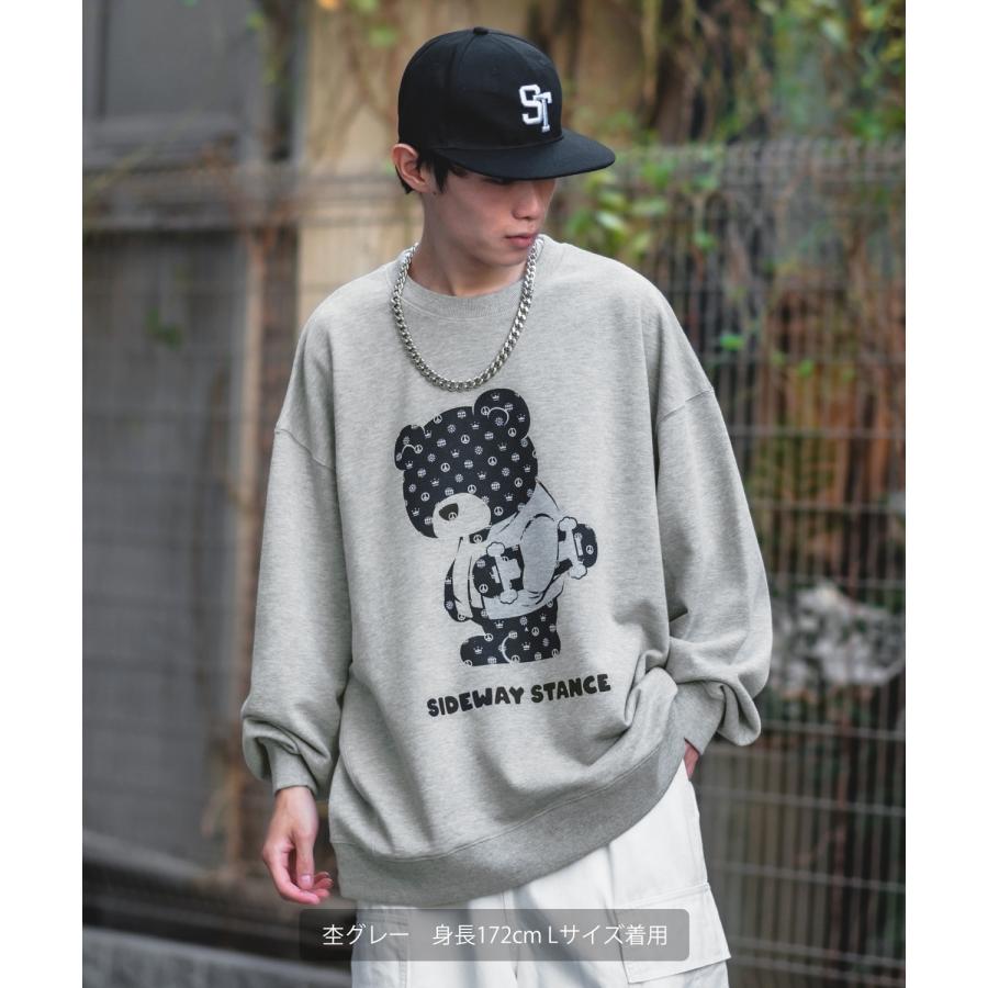トレーナー メンズ SIDEWAY STANCE サイドウェイスタンス オリジナルプリント グラフィック スウェット モノグラムベア オーバーサイズ アメカジ カジュアル | improves | 17