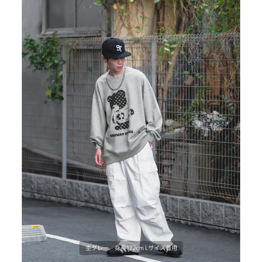トレーナー メンズ SIDEWAY STANCE サイドウェイスタンス オリジナルプリント グラフィック スウェット モノグラムベア オーバーサイズ アメカジ カジュアル | improves | 19