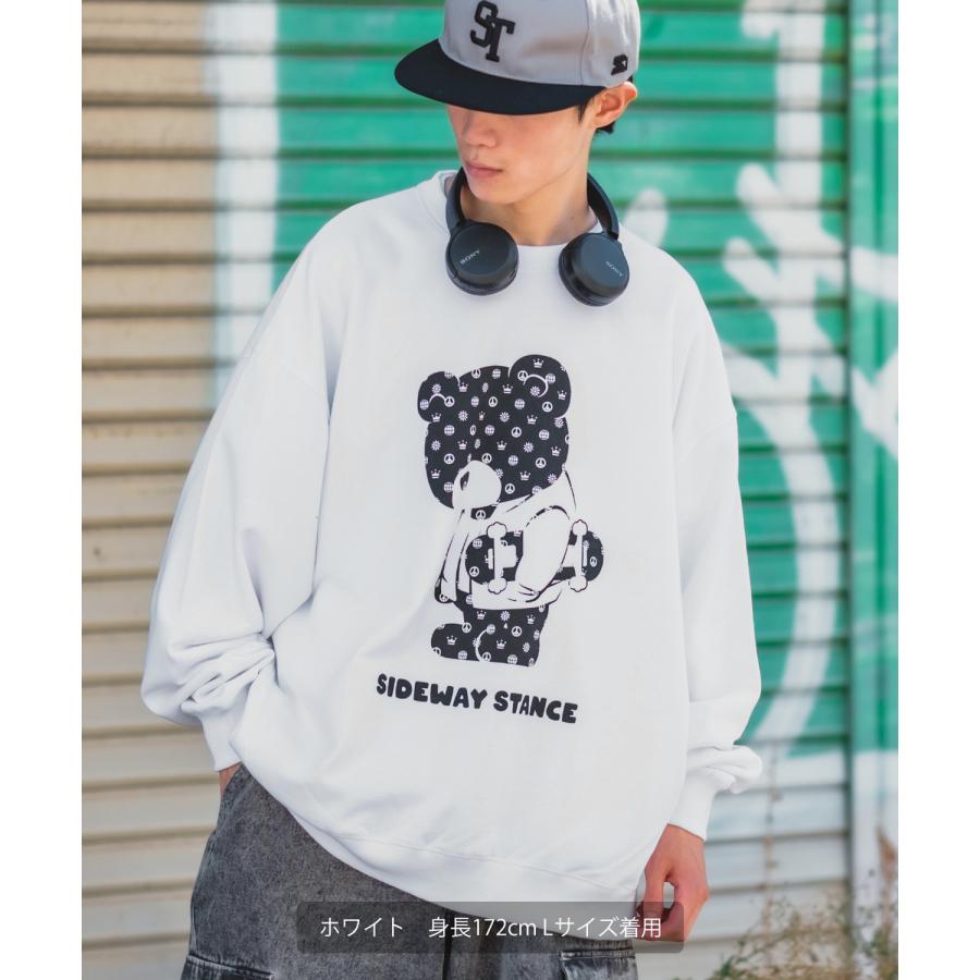 トレーナー メンズ SIDEWAY STANCE サイドウェイスタンス オリジナルプリント グラフィック スウェット モノグラムベア オーバーサイズ アメカジ カジュアル | improves | 05