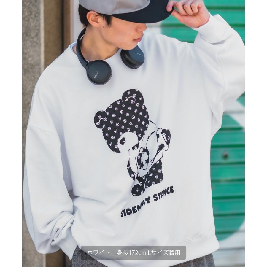 トレーナー メンズ SIDEWAY STANCE サイドウェイスタンス オリジナルプリント グラフィック スウェット モノグラムベア オーバーサイズ アメカジ カジュアル | improves | 06