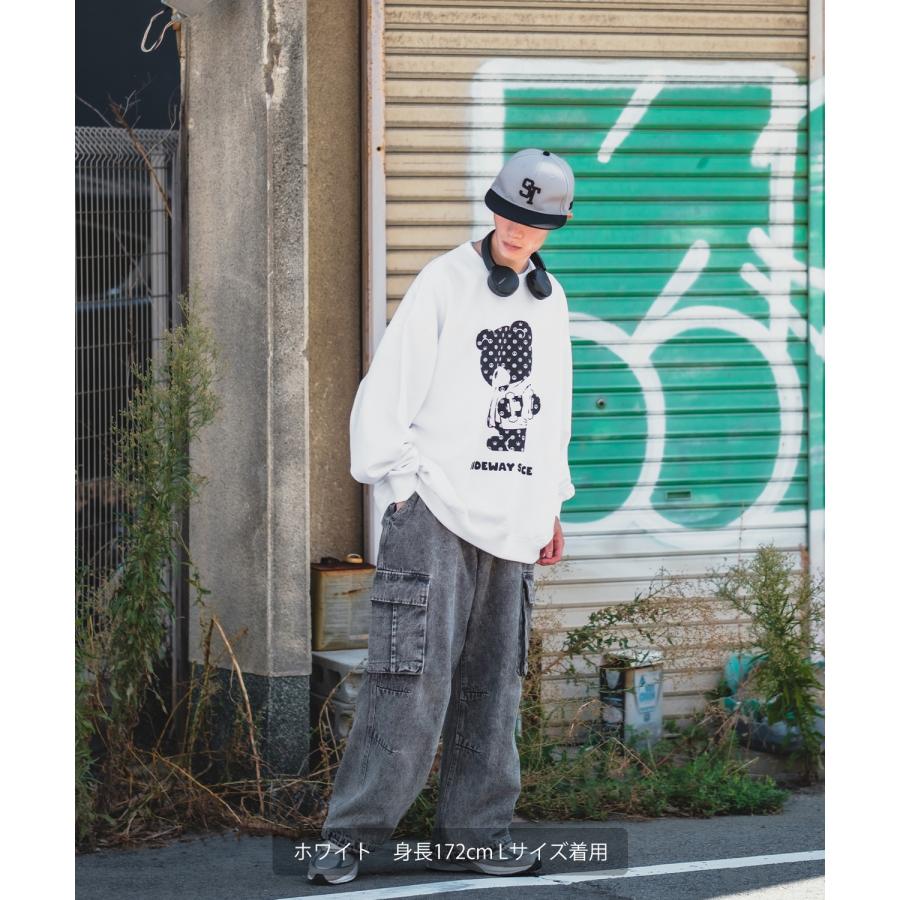 トレーナー メンズ SIDEWAY STANCE サイドウェイスタンス オリジナルプリント グラフィック スウェット モノグラムベア オーバーサイズ アメカジ カジュアル | improves | 07