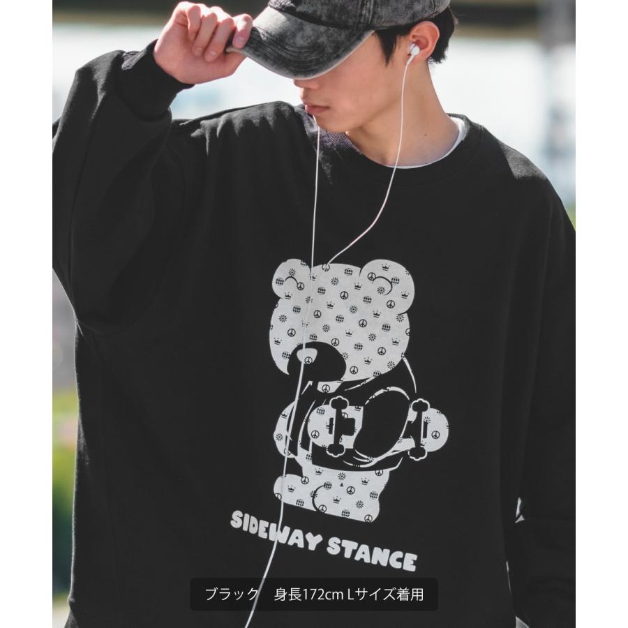 トレーナー メンズ SIDEWAY STANCE サイドウェイスタンス オリジナルプリント グラフィック スウェット モノグラムベア オーバーサイズ アメカジ カジュアル | improves | 08