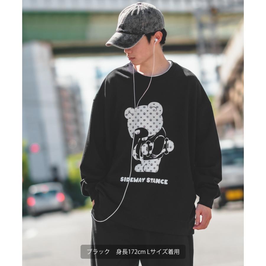 トレーナー メンズ SIDEWAY STANCE サイドウェイスタンス オリジナルプリント グラフィック スウェット モノグラムベア オーバーサイズ アメカジ カジュアル | improves | 09