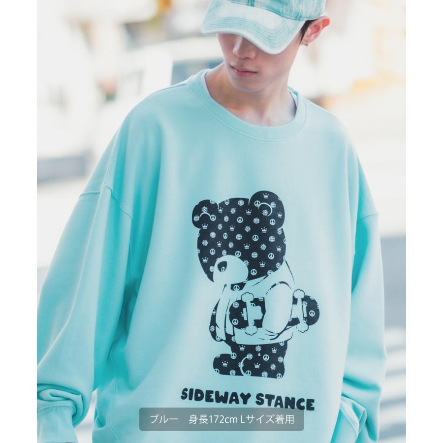 トレーナー メンズ SIDEWAY STANCE サイドウェイスタンス オリジナルプリント グラフィック スウェット モノグラムベア オーバーサイズ アメカジ カジュアル | improves | 12