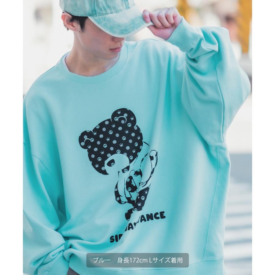 トレーナー メンズ SIDEWAY STANCE サイドウェイスタンス オリジナルプリント グラフィック スウェット モノグラムベア オーバーサイズ アメカジ カジュアル | improves | 13