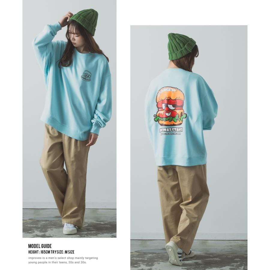 トレーナー メンズ SIDEWAY STANCE サイドウェイスタンス オリジナルプリント グラフィック スウェット バーガーボーイ オーバーサイズ アメカジ カジュアル | improves | 07