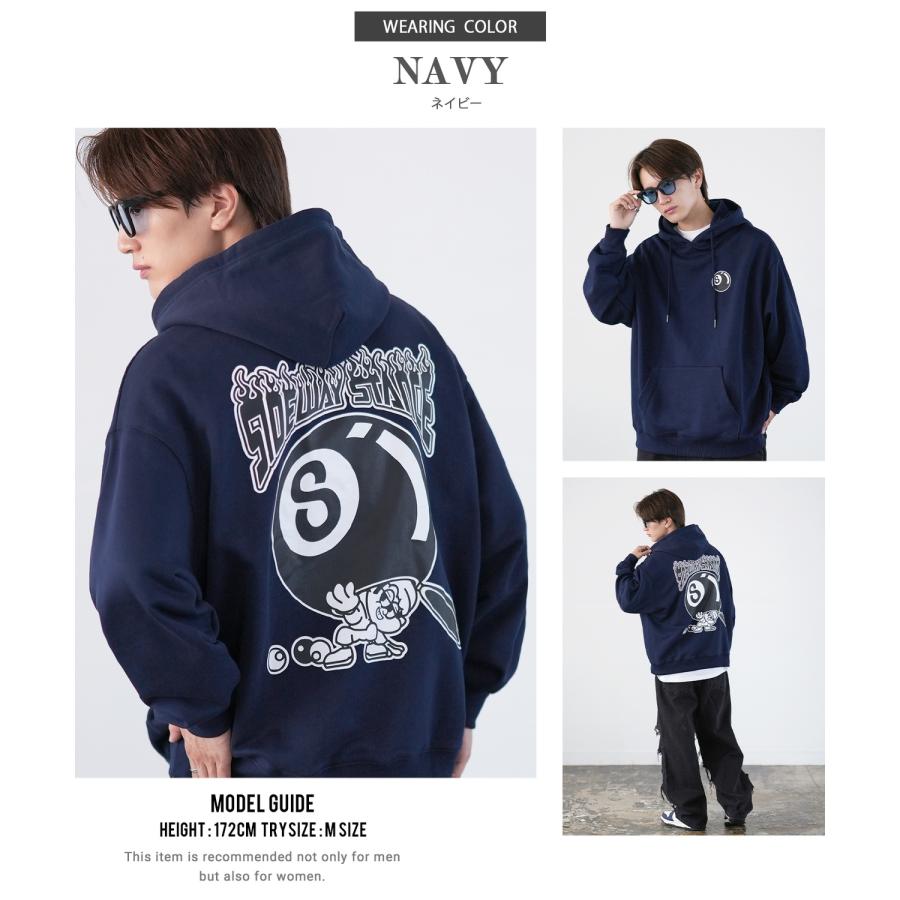 パーカー メンズ SIDEWAY STANCE サイドウェイスタンス オリジナルプリント グラフィック スウェット Sボール オーバーサイズ アメカジ カジュアル | improves | 20