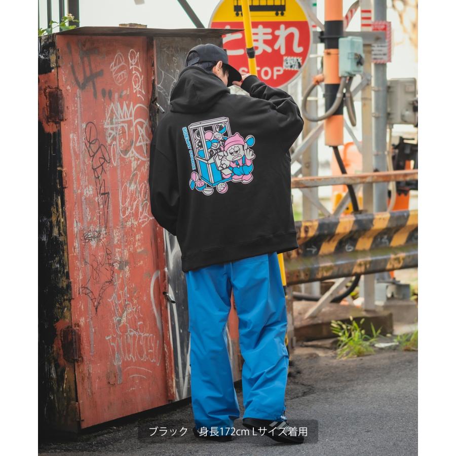 パーカー メンズ SIDEWAY STANCE サイドウェイスタンス オリジナルプリント グラフィック スウェット ガチャ オーバーサイズ アメカジ カジュアル | improves | 11