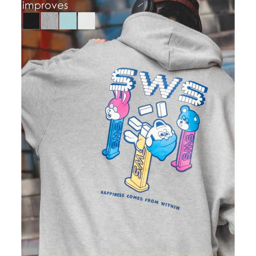 パーカー メンズ SIDEWAY STANCE サイドウェイスタンス オリジナルプリント グラフィック スウェット キャンディトイ オーバーサイズ アメカジ カジュアル | improves