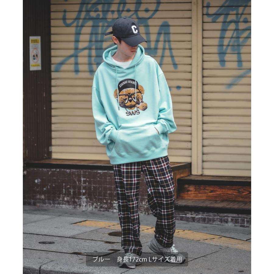 パーカー メンズ SIDEWAY STANCE サイドウェイスタンス オリジナルプリント グラフィック スウェット チーズベア オーバーサイズ アメカジ カジュアル | improves | 17