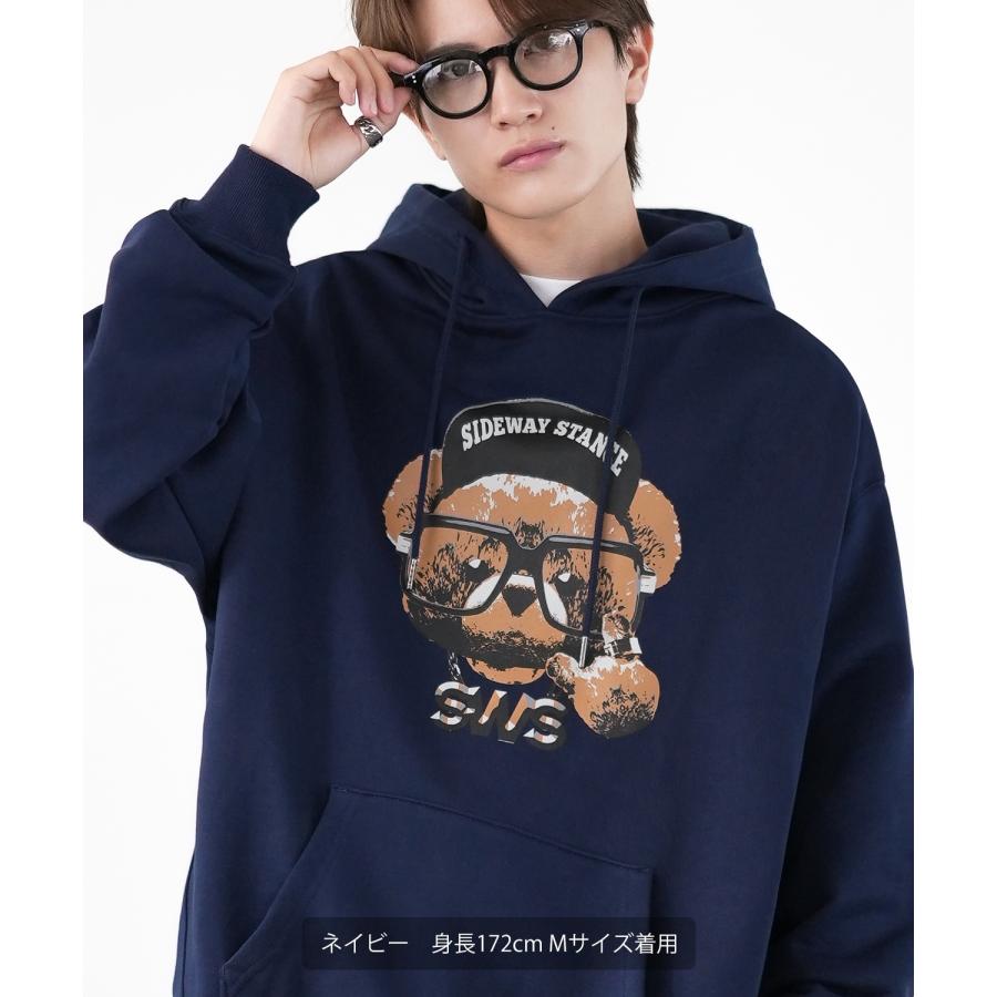 パーカー メンズ SIDEWAY STANCE サイドウェイスタンス オリジナルプリント グラフィック スウェット チーズベア オーバーサイズ アメカジ カジュアル | improves | 18