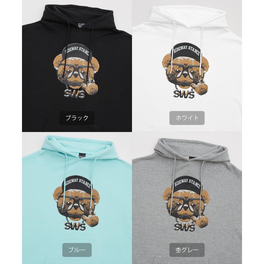 パーカー メンズ SIDEWAY STANCE サイドウェイスタンス オリジナルプリント グラフィック スウェット チーズベア オーバーサイズ アメカジ カジュアル | improves | 21