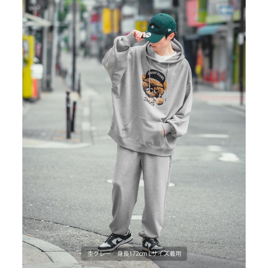 パーカー メンズ SIDEWAY STANCE サイドウェイスタンス オリジナルプリント グラフィック スウェット チーズベア オーバーサイズ アメカジ カジュアル | improves | 08