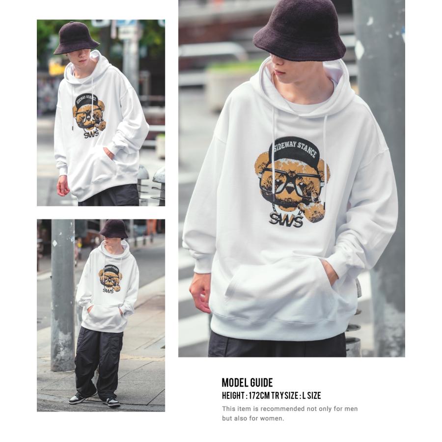 パーカー メンズ SIDEWAY STANCE サイドウェイスタンス オリジナルプリント グラフィック スウェット チーズベア オーバーサイズ アメカジ カジュアル | improves | 14