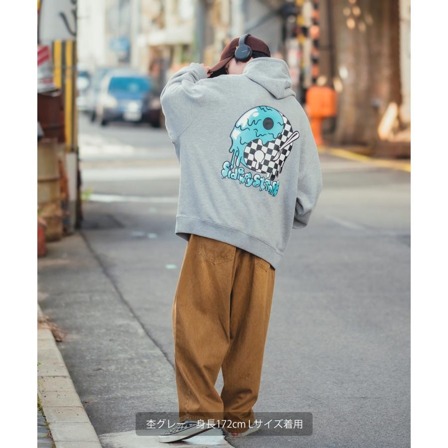 パーカー メンズ SIDEWAY STANCE サイドウェイスタンス オリジナルプリント グラフィック スウェット 陰陽アイスクリーム オーバーサイズ アメカジ カジュアル | improves | 19