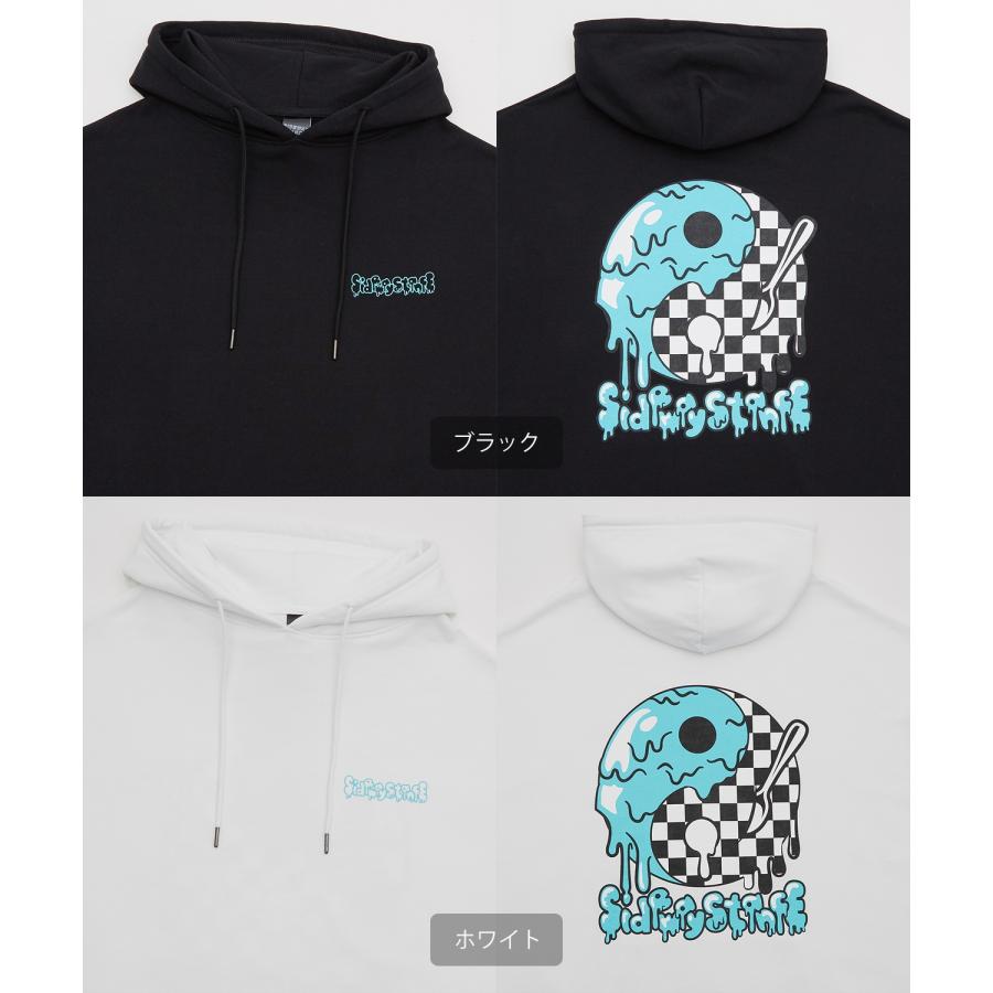 パーカー メンズ SIDEWAY STANCE サイドウェイスタンス オリジナルプリント グラフィック スウェット 陰陽アイスクリーム オーバーサイズ アメカジ カジュアル | improves | 20