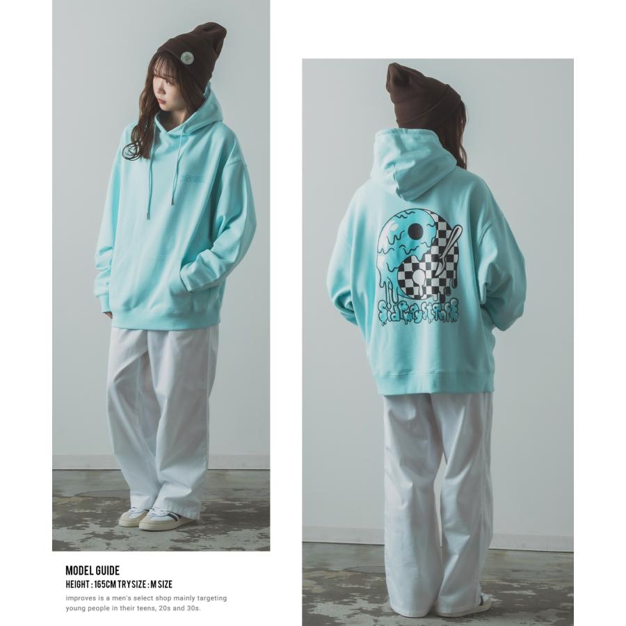 パーカー メンズ SIDEWAY STANCE サイドウェイスタンス オリジナルプリント グラフィック スウェット 陰陽アイスクリーム オーバーサイズ アメカジ カジュアル | improves | 07