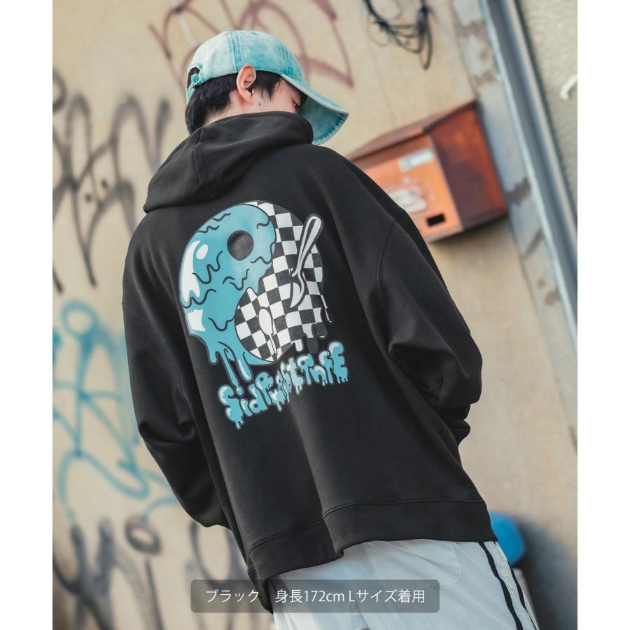 パーカー メンズ SIDEWAY STANCE サイドウェイスタンス オリジナルプリント グラフィック スウェット 陰陽アイスクリーム オーバーサイズ アメカジ カジュアル | improves | 10