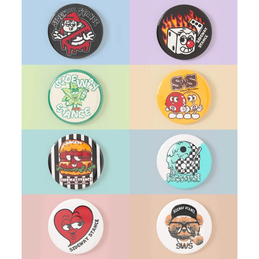 缶バッジ メンズ SIDEWAY STANCE サイドウェイスタンス オリジナルプリント グラフィック アメカジ カジュアル スケーター ストリート 韓国ファッション | improves
