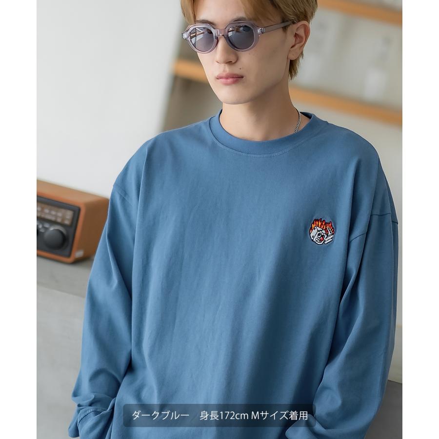長袖Tシャツ メンズ SIDEWAY STANCE サイドウェイスタンス オリジナル ワンポイント 刺しゅう ロンT カットソー ファイヤー ダイス スケーター | improves | 18