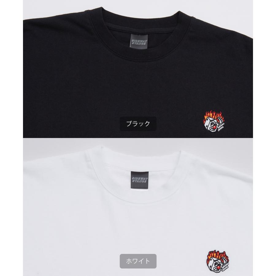 長袖Tシャツ メンズ SIDEWAY STANCE サイドウェイスタンス オリジナル ワンポイント 刺しゅう ロンT カットソー ファイヤー ダイス スケーター | improves | 22