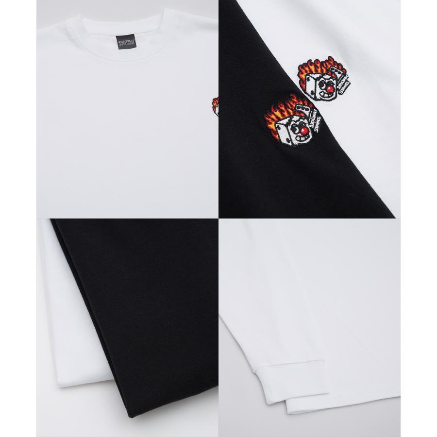 長袖Tシャツ メンズ SIDEWAY STANCE サイドウェイスタンス オリジナル ワンポイント 刺しゅう ロンT カットソー ファイヤー ダイス スケーター | improves | 23