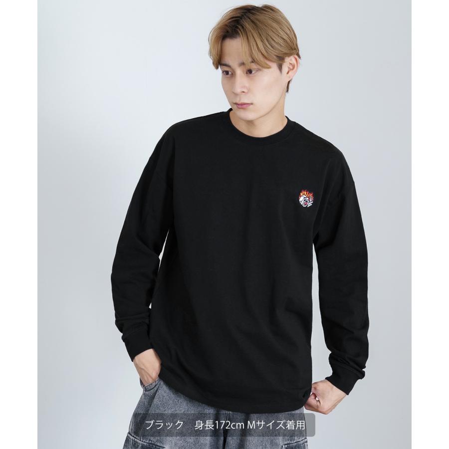 長袖Tシャツ メンズ SIDEWAY STANCE サイドウェイスタンス オリジナル ワンポイント 刺しゅう ロンT カットソー ファイヤー ダイス スケーター | improves | 05