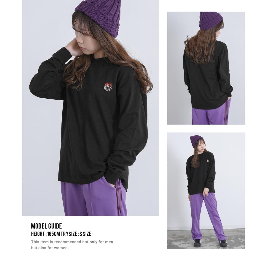 長袖Tシャツ メンズ SIDEWAY STANCE サイドウェイスタンス オリジナル ワンポイント 刺しゅう ロンT カットソー ファイヤー ダイス スケーター | improves | 08