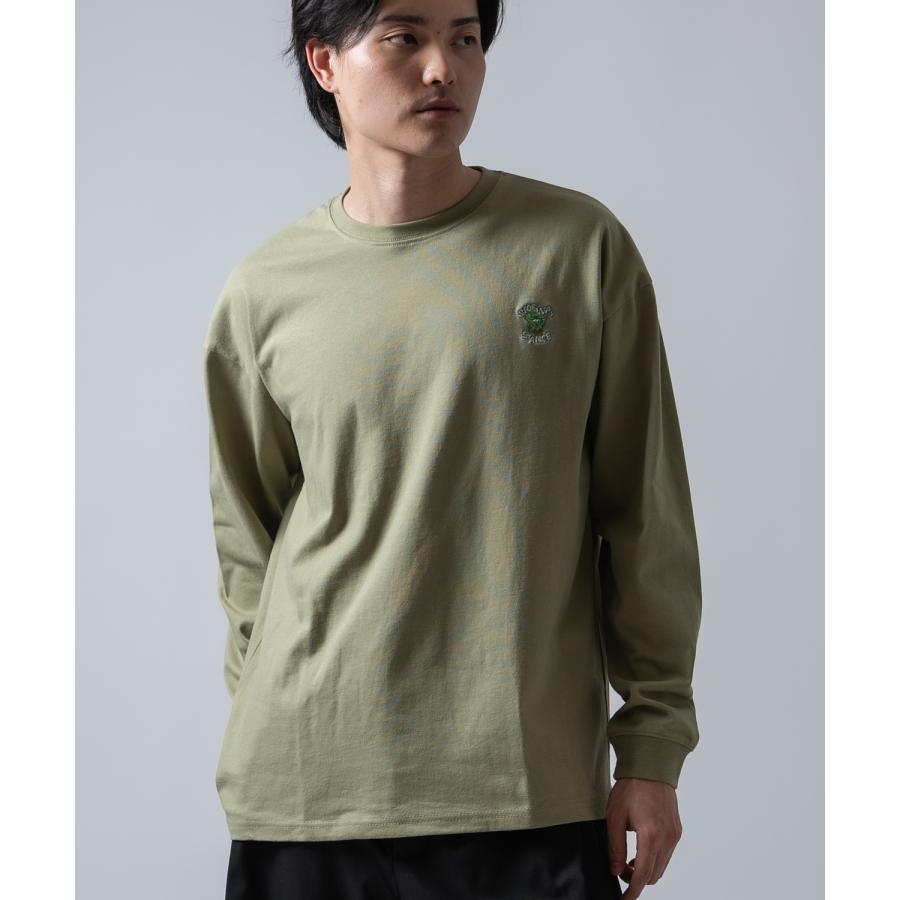 長袖Tシャツ メンズ SIDEWAY STANCE サイドウェイスタンス オリジナル ワンポイント 刺しゅう ロンT カットソー ヘンプリーフ スケーター | improves | 05