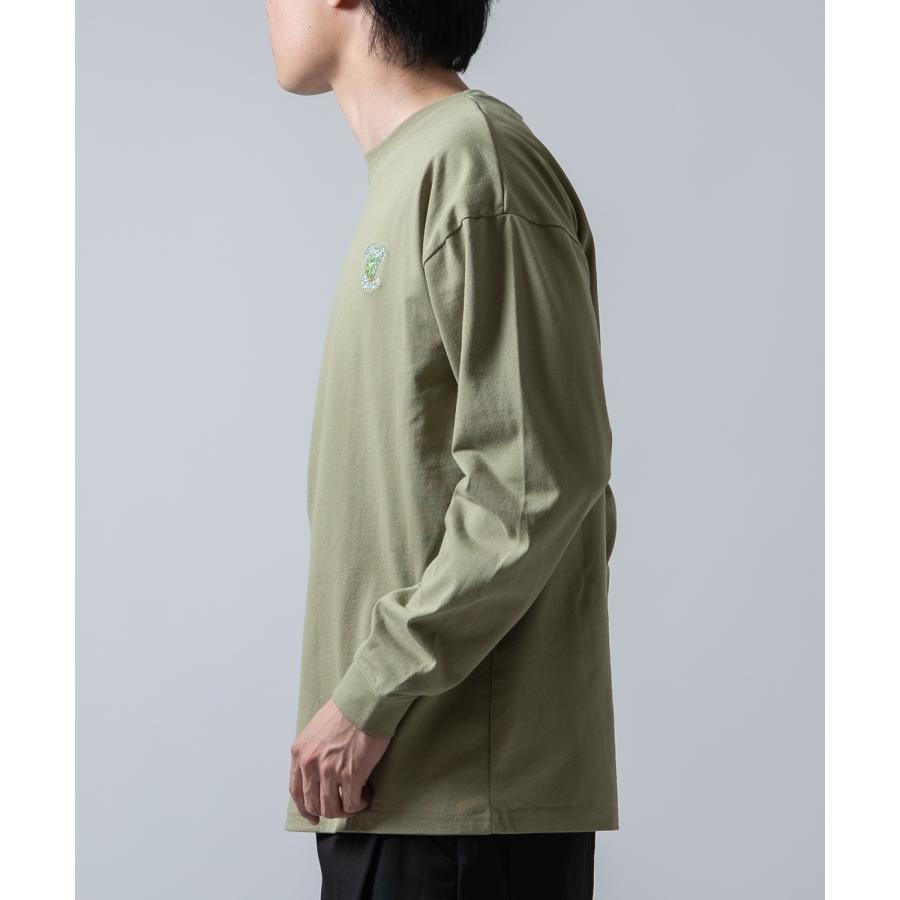長袖Tシャツ メンズ SIDEWAY STANCE サイドウェイスタンス オリジナル ワンポイント 刺しゅう ロンT カットソー ヘンプリーフ スケーター | improves | 06