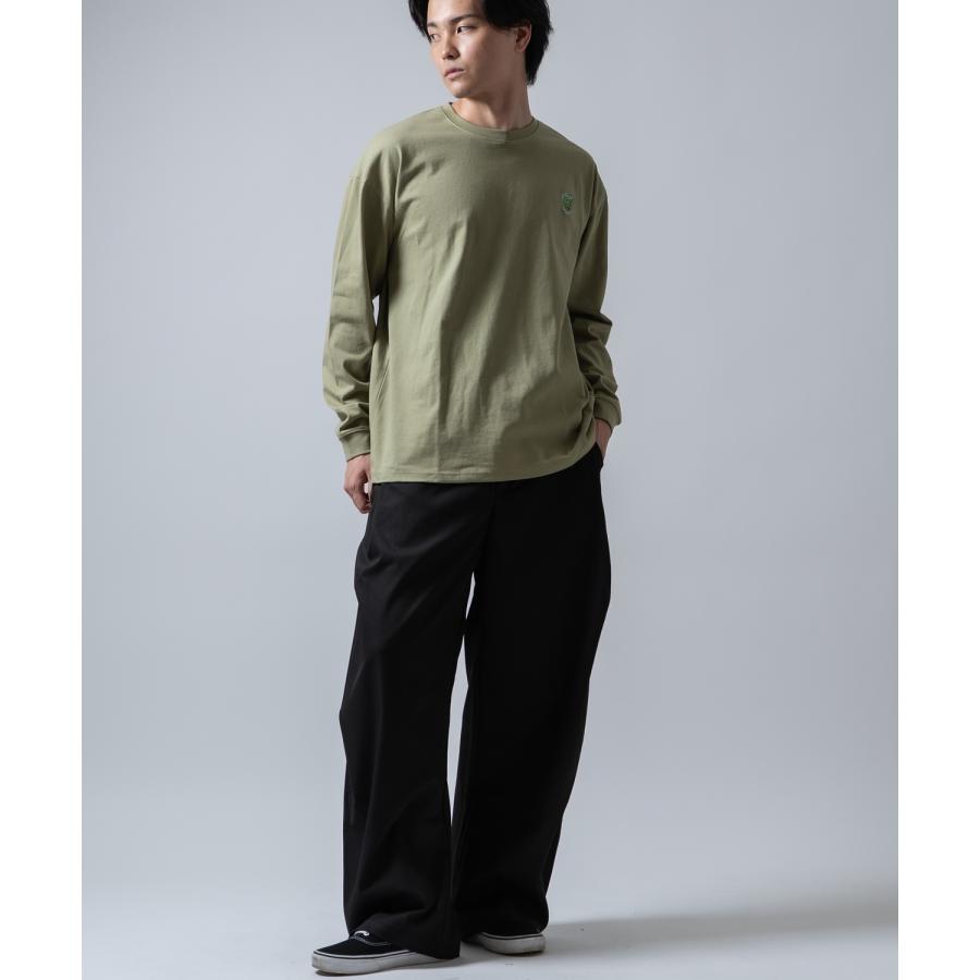 長袖Tシャツ メンズ SIDEWAY STANCE サイドウェイスタンス オリジナル ワンポイント 刺しゅう ロンT カットソー ヘンプリーフ スケーター | improves | 08