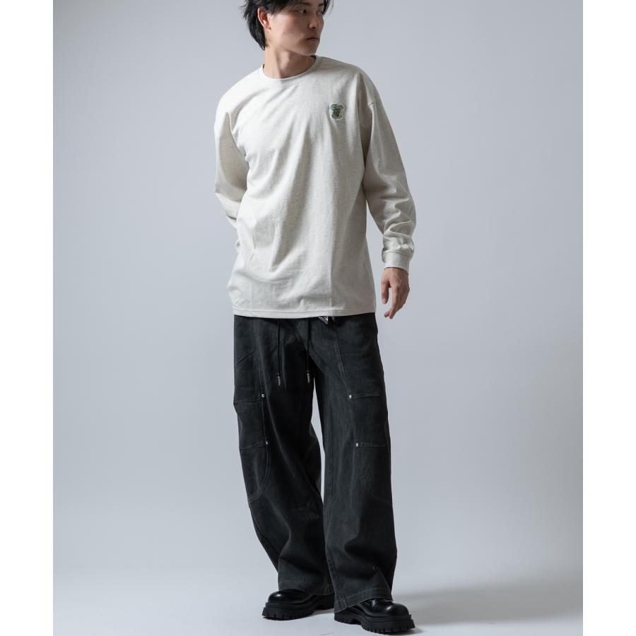 長袖Tシャツ メンズ SIDEWAY STANCE サイドウェイスタンス オリジナル ワンポイント 刺しゅう ロンT カットソー ヘンプリーフ スケーター | improves | 12