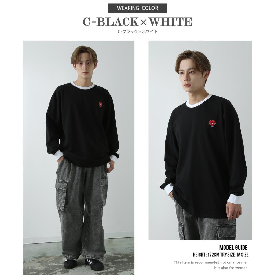 長袖Tシャツ メンズ SIDEWAY STANCE サイドウェイスタンス オリジナル ワンポイント刺しゅう ロンT リンガー 大きめ スケーター ストリート 古着MIX 韓国 | improves | 19