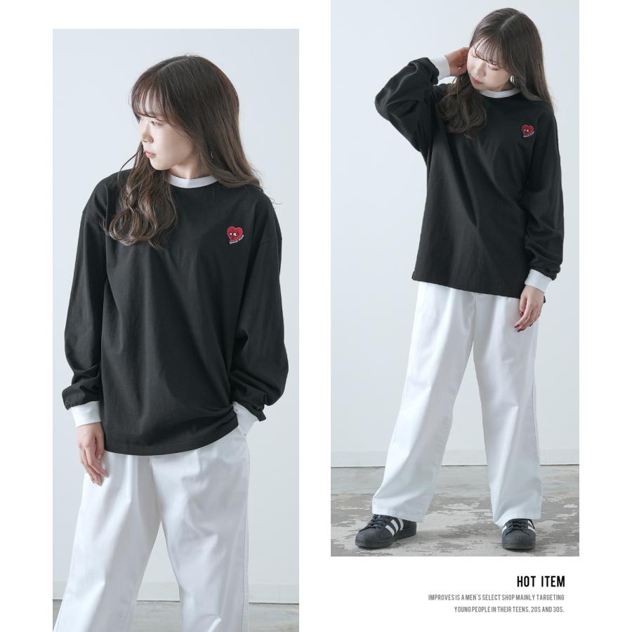 長袖Tシャツ メンズ SIDEWAY STANCE サイドウェイスタンス オリジナル ワンポイント刺しゅう ロンT リンガー 大きめ スケーター ストリート 古着MIX 韓国 | improves | 21