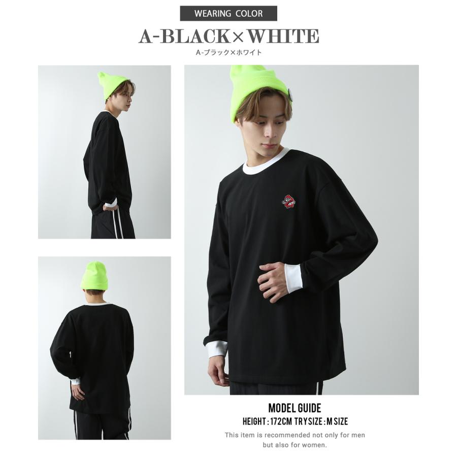 長袖Tシャツ メンズ SIDEWAY STANCE サイドウェイスタンス オリジナル ワンポイント刺しゅう ロンT リンガー 大きめ スケーター ストリート 古着MIX 韓国 | improves | 09