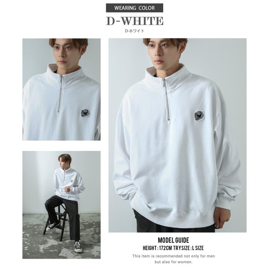 トレーナー メンズ  SIDEWAY STANCE サイドウェイスタンス オリジナル ワッペン刺しゅう ハーフジップ 裏毛スウェット 大きめ アメカジ スケーター ストリート | improves | 29