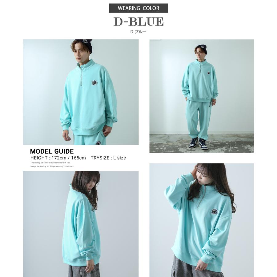 トレーナー メンズ  SIDEWAY STANCE サイドウェイスタンス オリジナル ワッペン刺しゅう ハーフジップ 裏毛スウェット 大きめ アメカジ スケーター ストリート | improves | 32