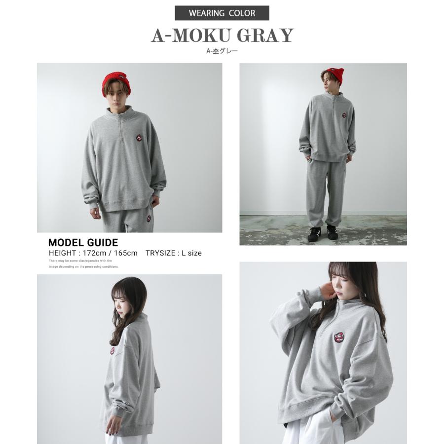 トレーナー メンズ  SIDEWAY STANCE サイドウェイスタンス オリジナル ワッペン刺しゅう ハーフジップ 裏毛スウェット 大きめ アメカジ スケーター ストリート | improves | 19