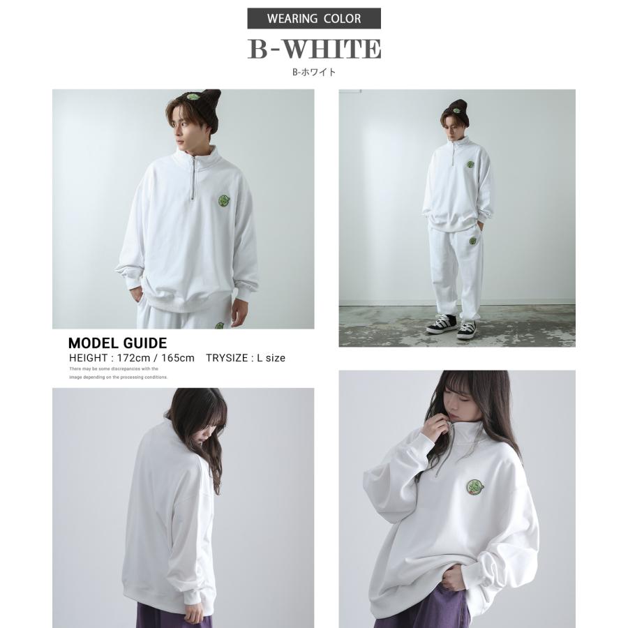 トレーナー メンズ  SIDEWAY STANCE サイドウェイスタンス オリジナル ワッペン刺しゅう ハーフジップ 裏毛スウェット 大きめ アメカジ スケーター ストリート | improves | 21