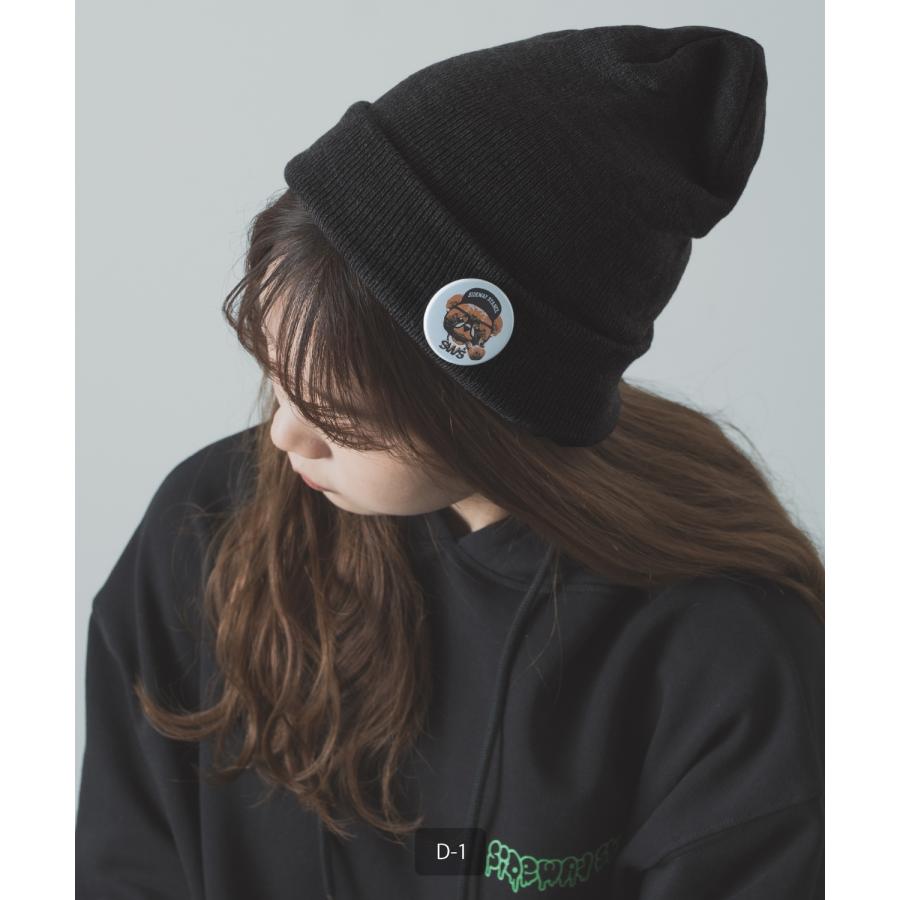 缶バッジ付き ニット帽 メンズ SIDEWAY STANCE サイドウェイスタンス ニットキャップ ニット帽子 ビーニー 無地 アメカジ カジュアル スケーター ストリート | improves | 26