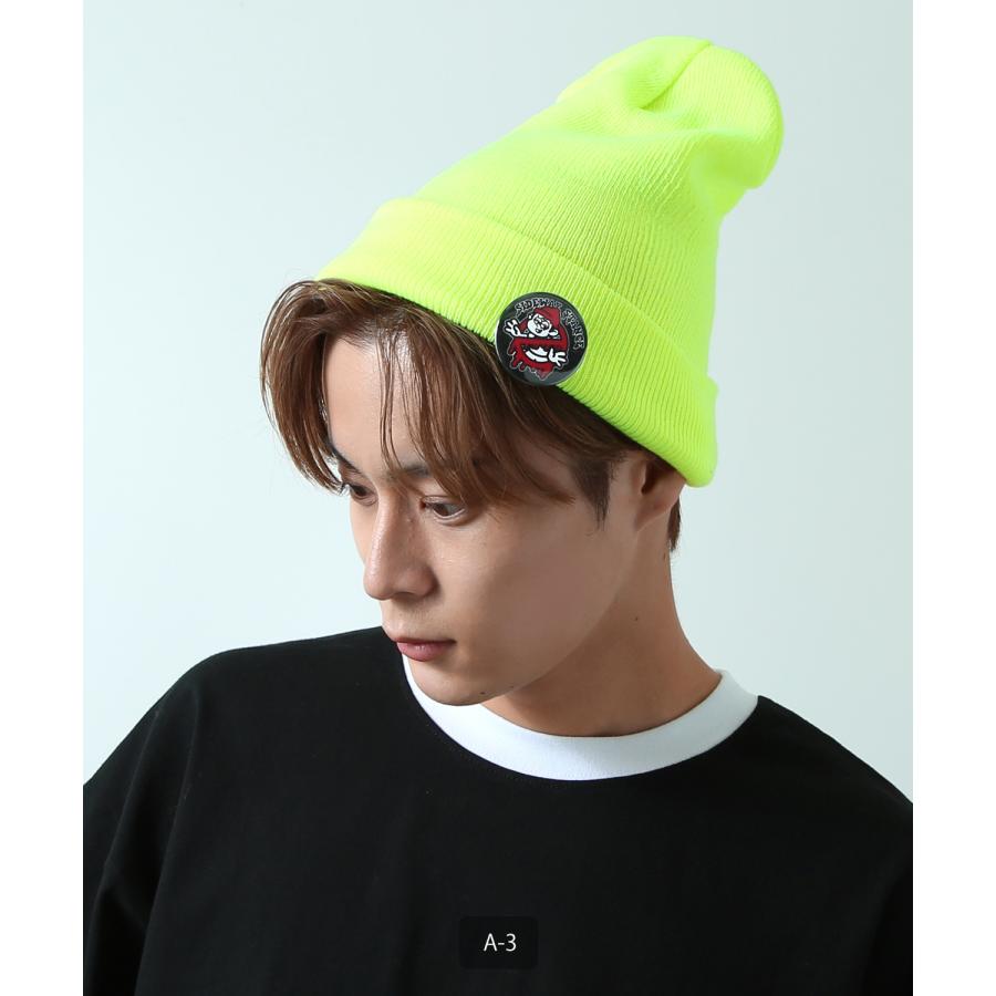 缶バッジ付き ニット帽 メンズ SIDEWAY STANCE サイドウェイスタンス ニットキャップ ニット帽子 ビーニー 無地 アメカジ カジュアル スケーター ストリート | improves | 17