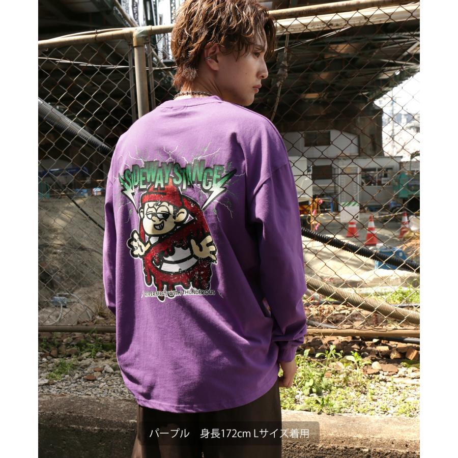 長袖Tシャツ メンズ SIDEWAY STANCE サイドウェイスタンス オリジナルプリント サンダーノーウェイ グラフィック ロンT 大きめ アメカジ スケーター ストリート | improves | 17