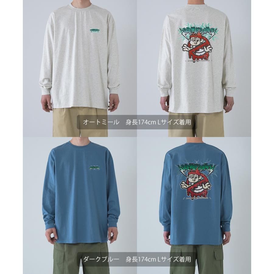 長袖Tシャツ メンズ SIDEWAY STANCE サイドウェイスタンス オリジナルプリント サンダーノーウェイ グラフィック ロンT 大きめ アメカジ スケーター ストリート | improves | 19